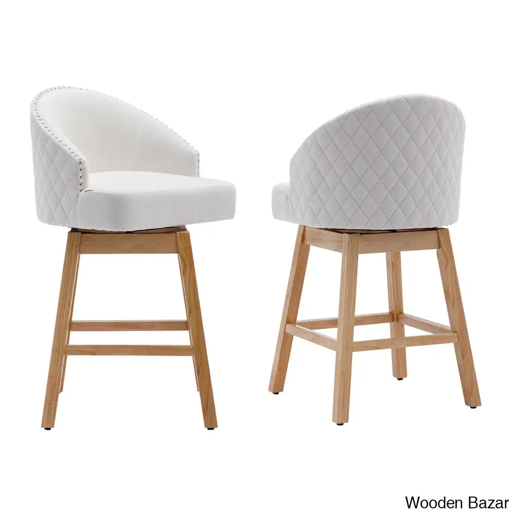 Nivellesx Swivel Upholstered 28.35’’ Counter Stool (Set Of 2)