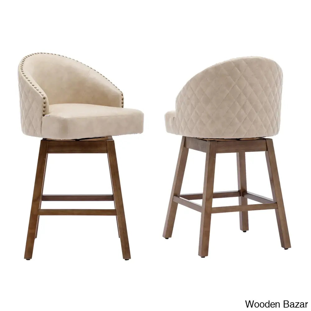 Nivellesx Swivel Upholstered 28.35’’ Counter Stool (Set Of 2)