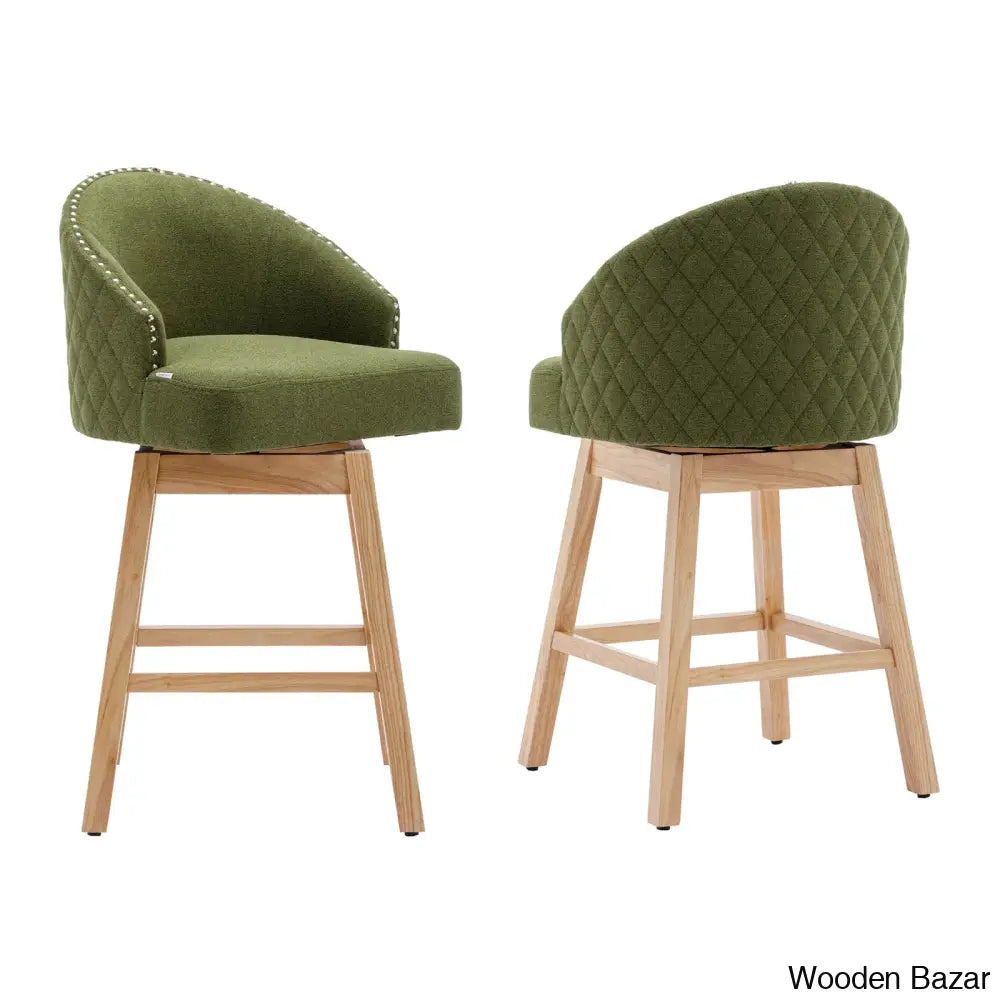 Nivellesx Swivel Upholstered 28.35’’ Counter Stool (Set Of 2)