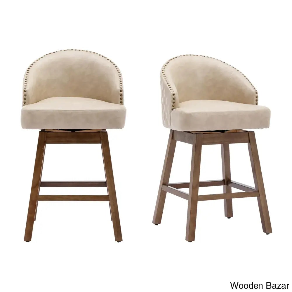 Nivellesx Swivel Upholstered 28.35’’ Counter Stool (Set Of 2)