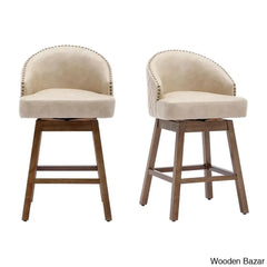 Nivellesx Swivel Upholstered 28.35’’ Counter Stool (Set Of 2)