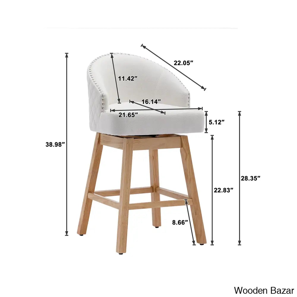 Nivellesx Swivel Upholstered 28.35’’ Counter Stool (Set Of 2)