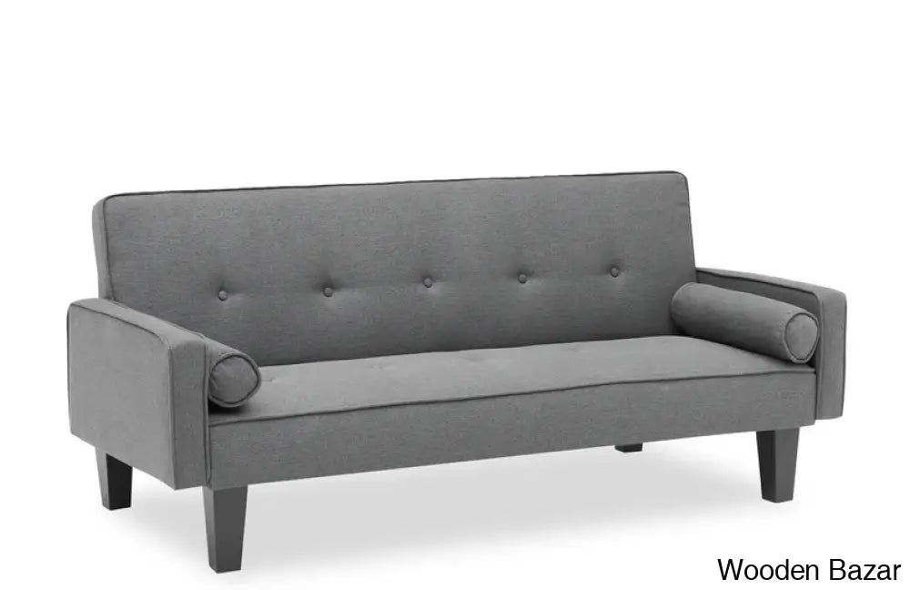 Noah Gray Convertible Sofa Bed With Two Matching Pillows With Stylish Multi-Function Seating