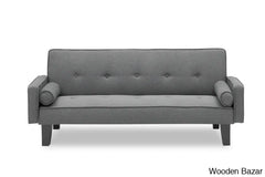 Noah Gray Convertible Sofa Bed With Two Matching Pillows With Stylish Multi-Function Seating