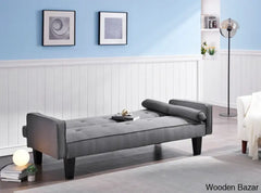 Noah Gray Convertible Sofa Bed With Two Matching Pillows With Stylish Multi-Function Seating