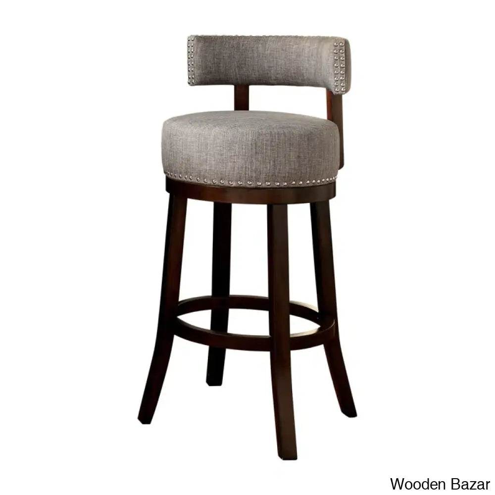 Nordeno Swivel Upholstered Counter And Bar Stool With Solid Wood Frame (Set Of 2)