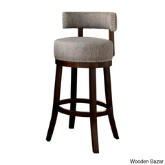 Nordeno Swivel Upholstered Counter And Bar Stool With Solid Wood Frame (Set Of 2)