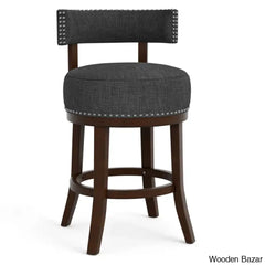 Nordeno Swivel Upholstered Counter And Bar Stool With Solid Wood Frame (Set Of 2)
