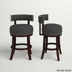 Nordeno Swivel Upholstered Counter And Bar Stool With Solid Wood Frame (Set Of 2)