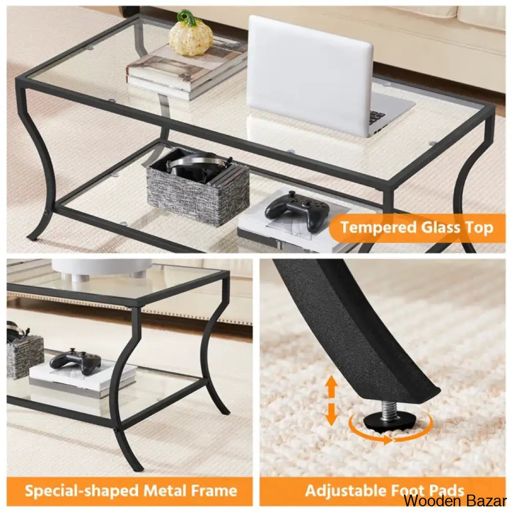 Norywalk Glass Top Coffee And Center Table