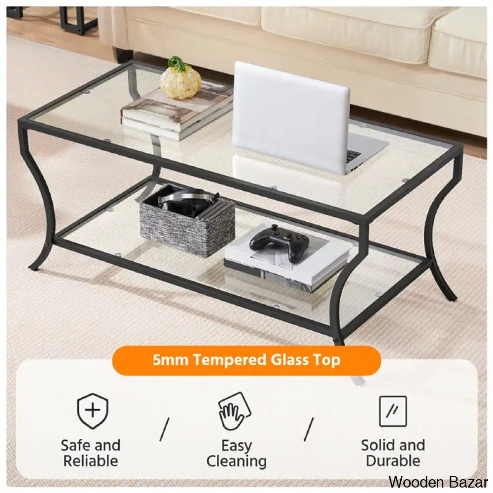 Norywalk Glass Top Coffee And Center Table