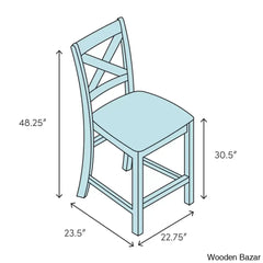 Nyon Wood Transitional Style Dining Counter And Bar Stool With Arms Woven Rattan Back Leathersoft