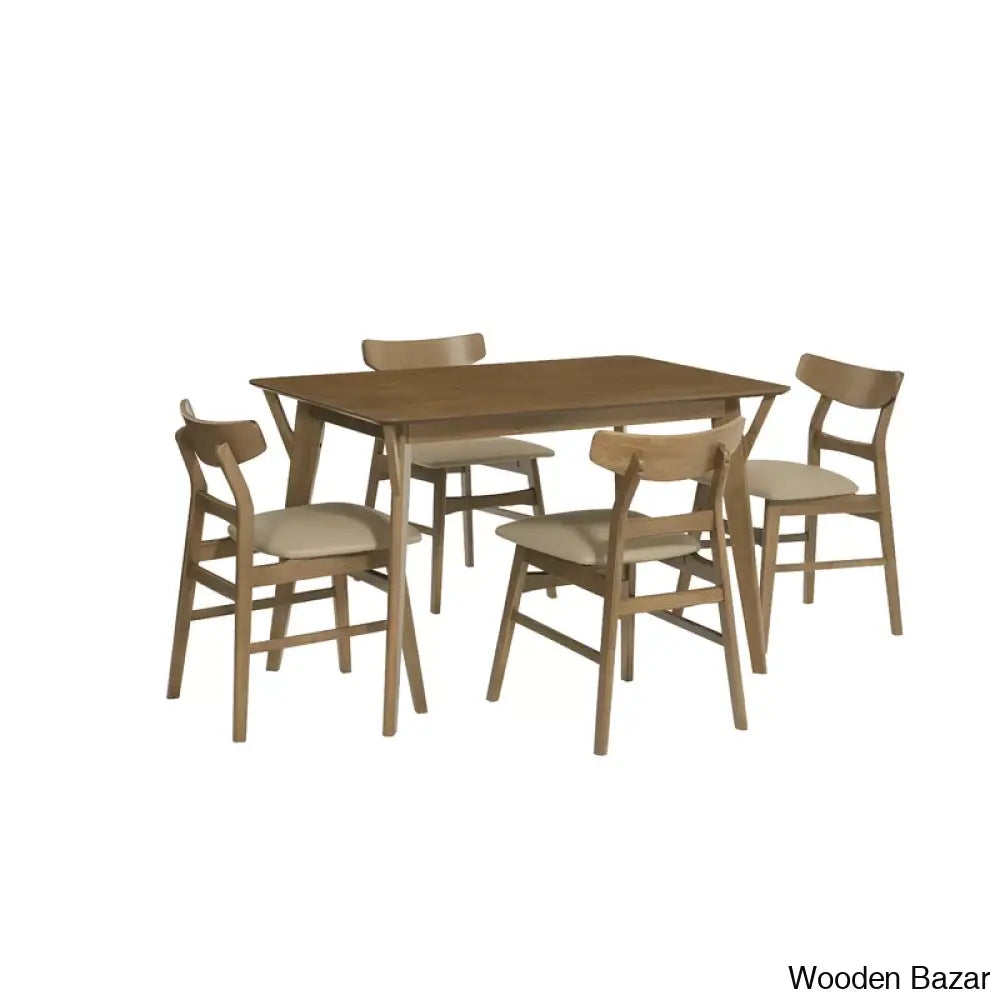 Obern Latest 4 Seater Dining Table Set - Wooden Bazar