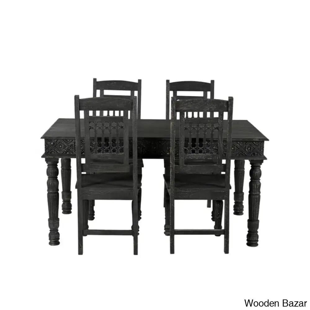 Oberon New 4 Seater Solid Wood Dining Set