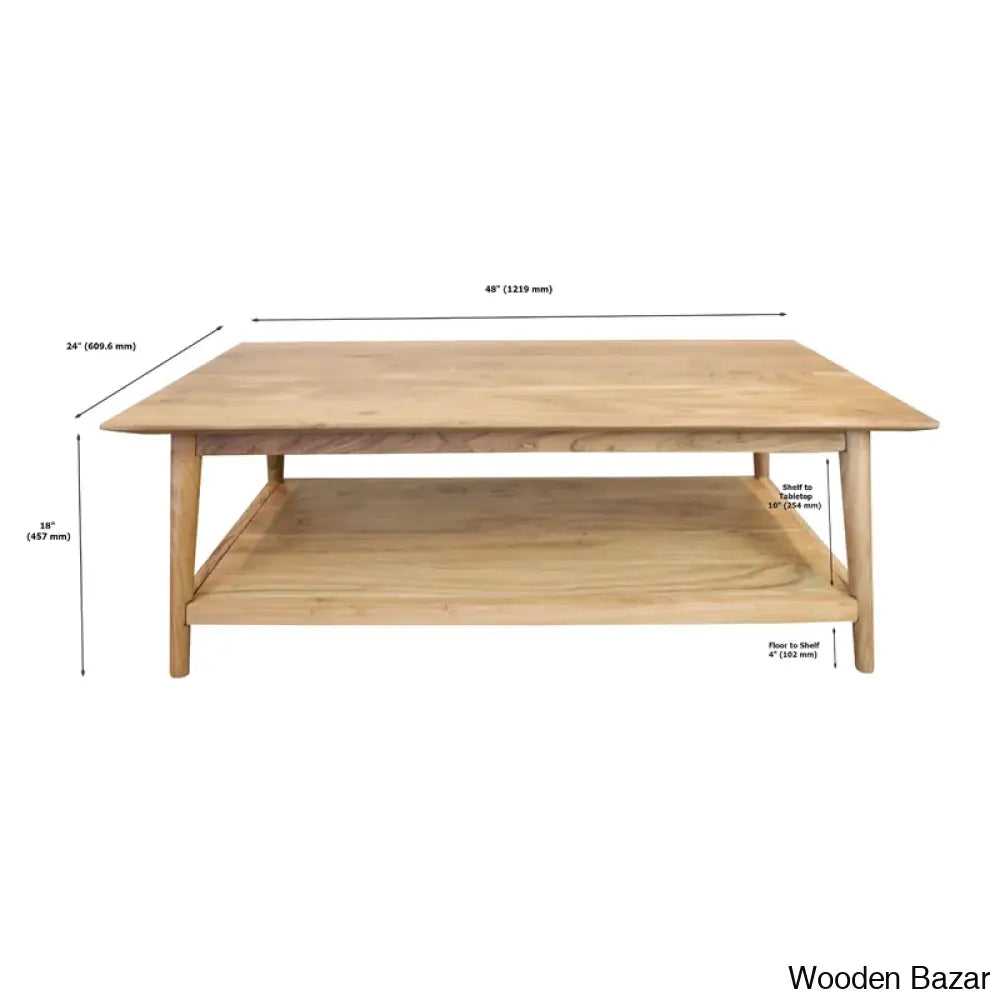 Offermany Solid Acacia Coffee And Center Table