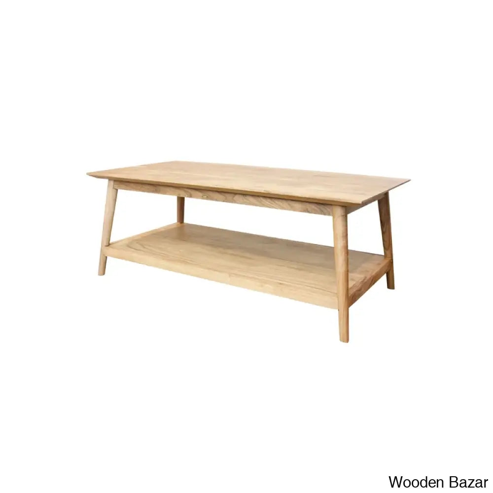 Offermany Solid Acacia Coffee And Center Table