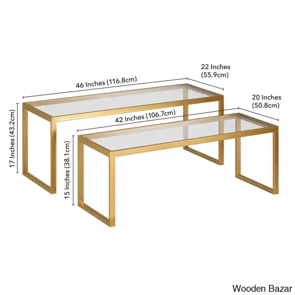 Ogradyl Glass Top Nesting Coffee And Center Table