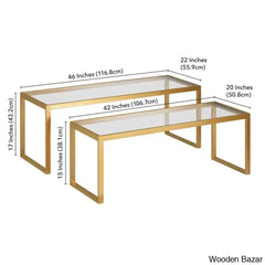 Ogradyl Glass Top Nesting Coffee And Center Table