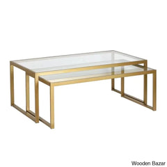 Ogradyl Glass Top Nesting Coffee And Center Table
