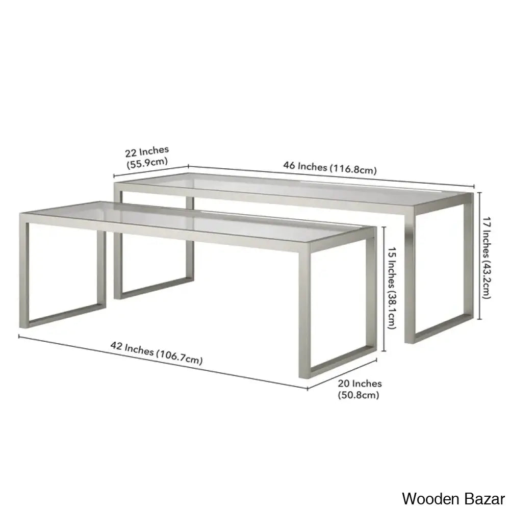 Ogradyl Glass Top Nesting Coffee And Center Table