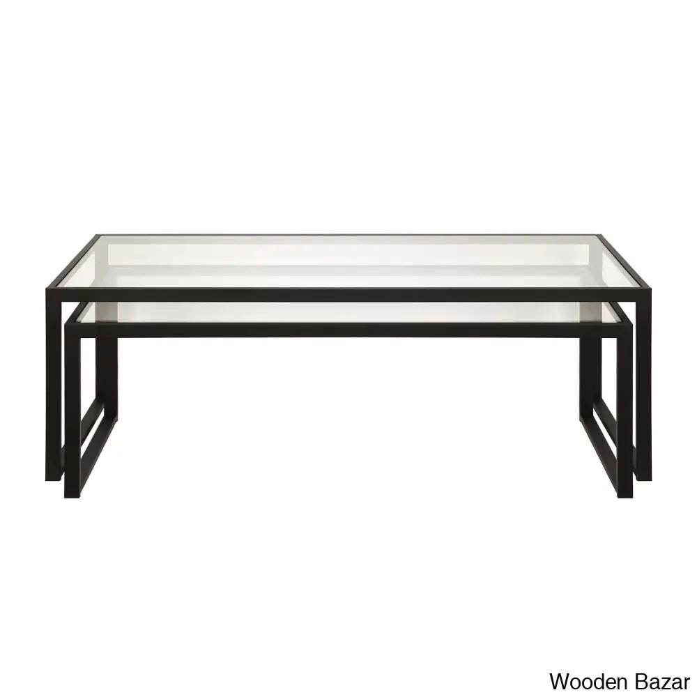 Ogradyl Glass Top Nesting Coffee And Center Table