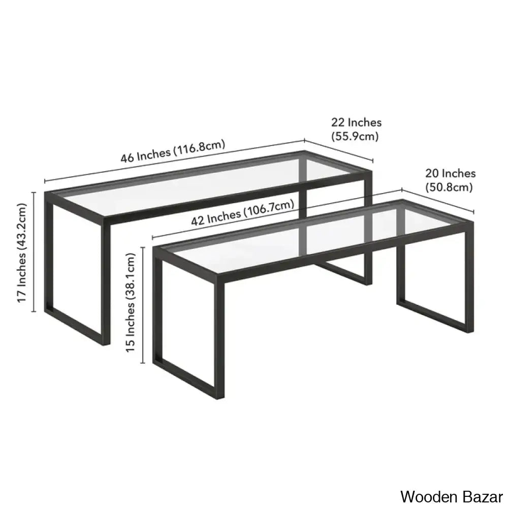 Ogradyl Glass Top Nesting Coffee And Center Table