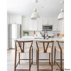 Olien Swivel Counter And Bar Height Stool Farmhouse With Y Back Light Woven Wood Kitchen Fully