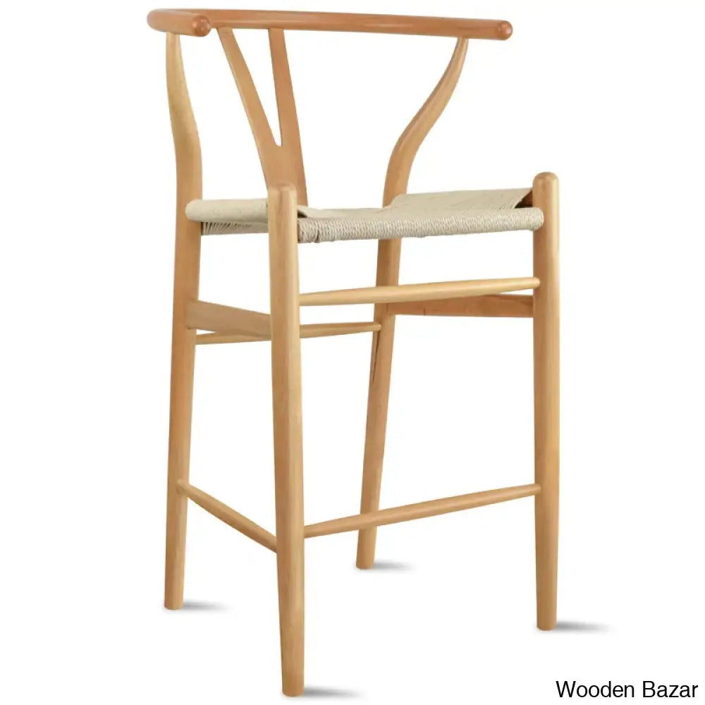 Olien Swivel Counter And Bar Height Stool Farmhouse With Y Back Light Woven Wood Kitchen Fully