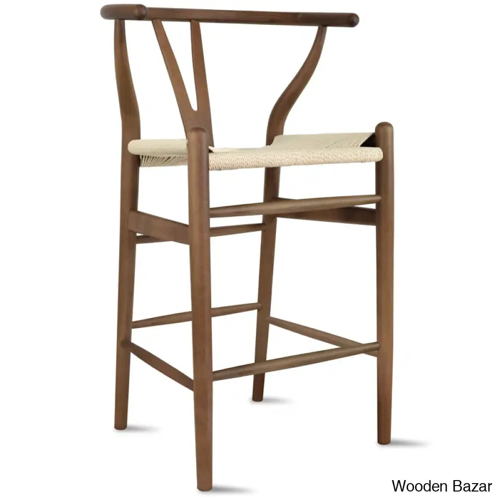 Olien Swivel Counter And Bar Height Stool Farmhouse With Y Back Light Woven Wood Kitchen Fully