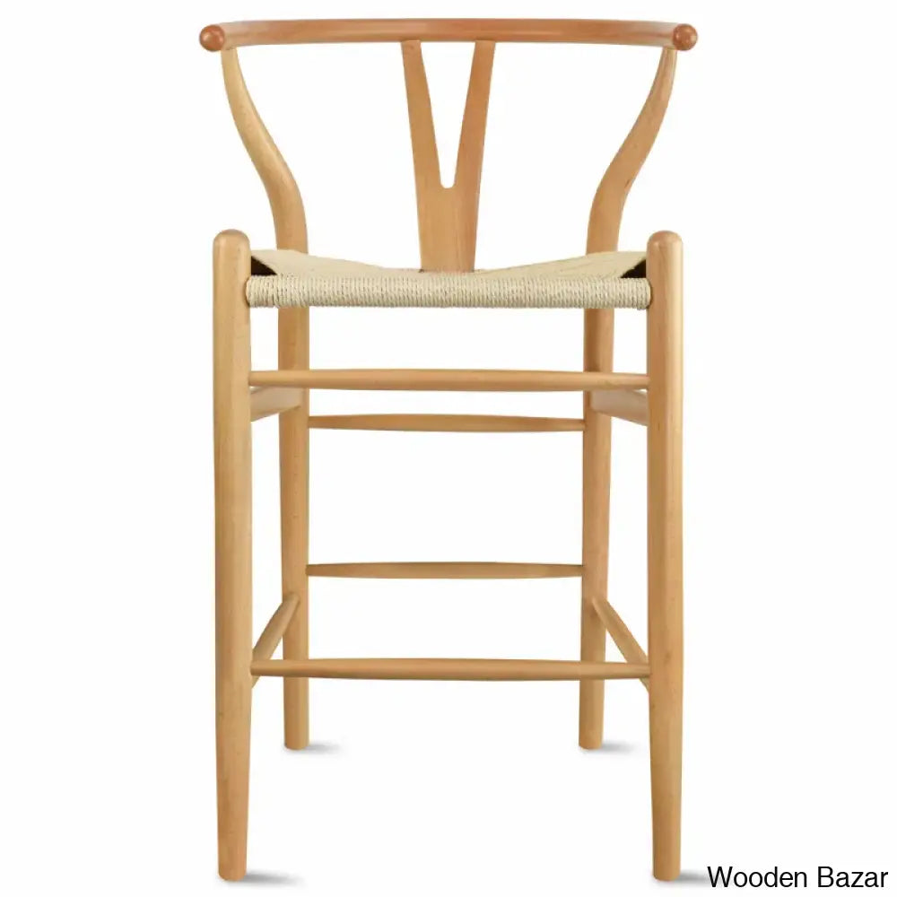 Olien Swivel Counter And Bar Height Stool Farmhouse With Y Back Light Woven Wood Kitchen Fully