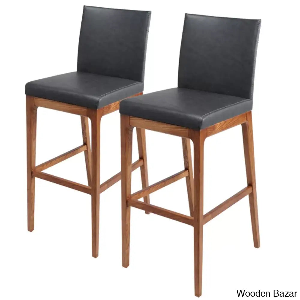 Olier Swivel Upholstered Counter And Bar Stool With Solid Wood Frame (Set Of 2)