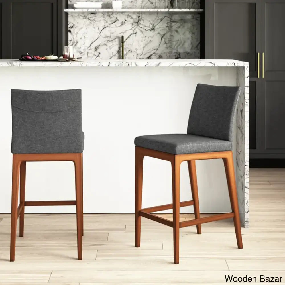 Olier Swivel Upholstered Counter And Bar Stool With Solid Wood Frame (Set Of 2) Night Shade Fabric