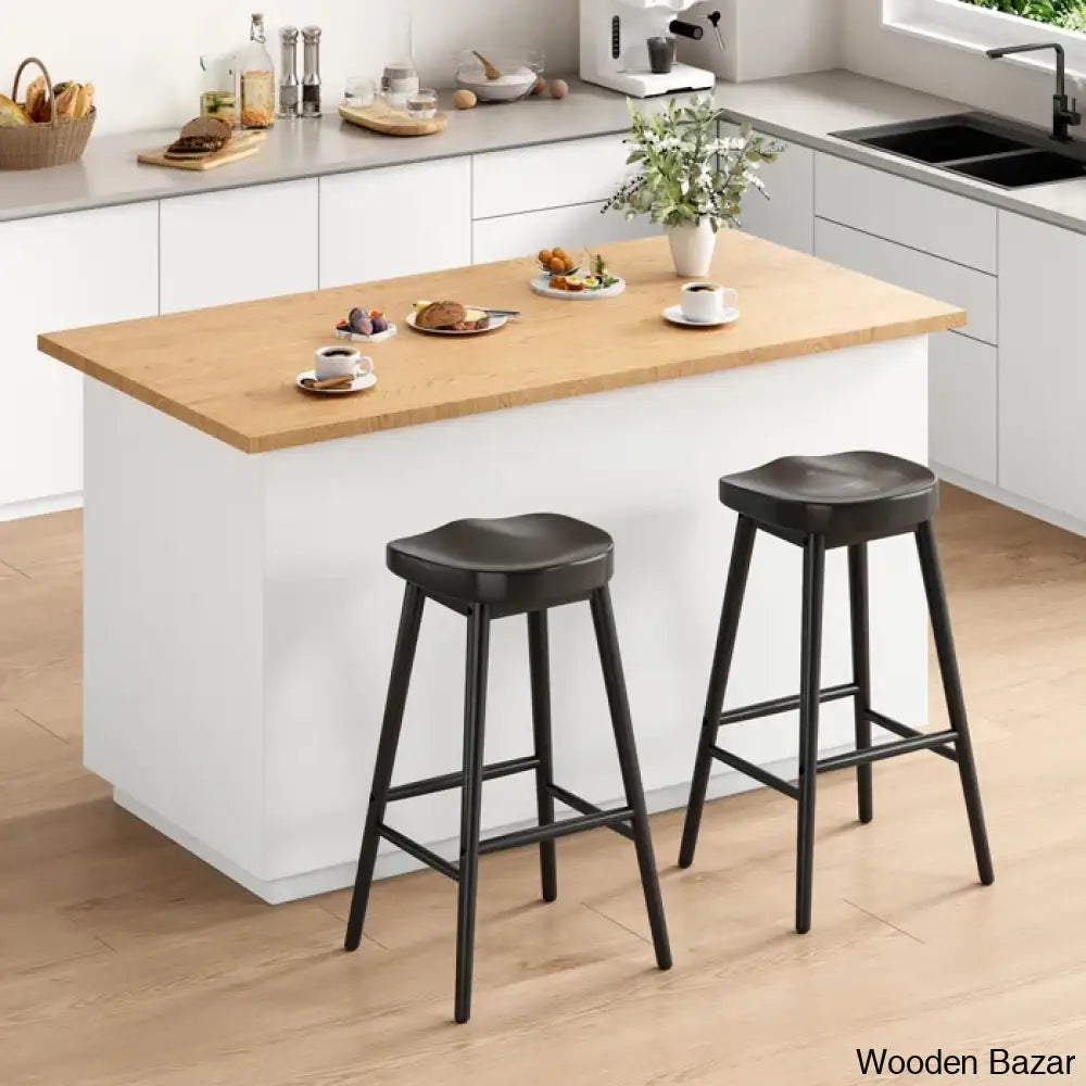 Olive Swivel Solid Wood Counter And Bar Stool (Set Of 2)