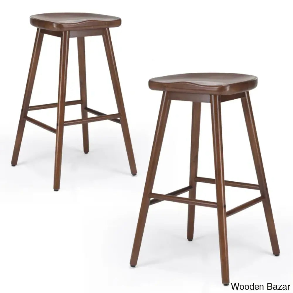 Olive Swivel Solid Wood Counter And Bar Stool (Set Of 2)