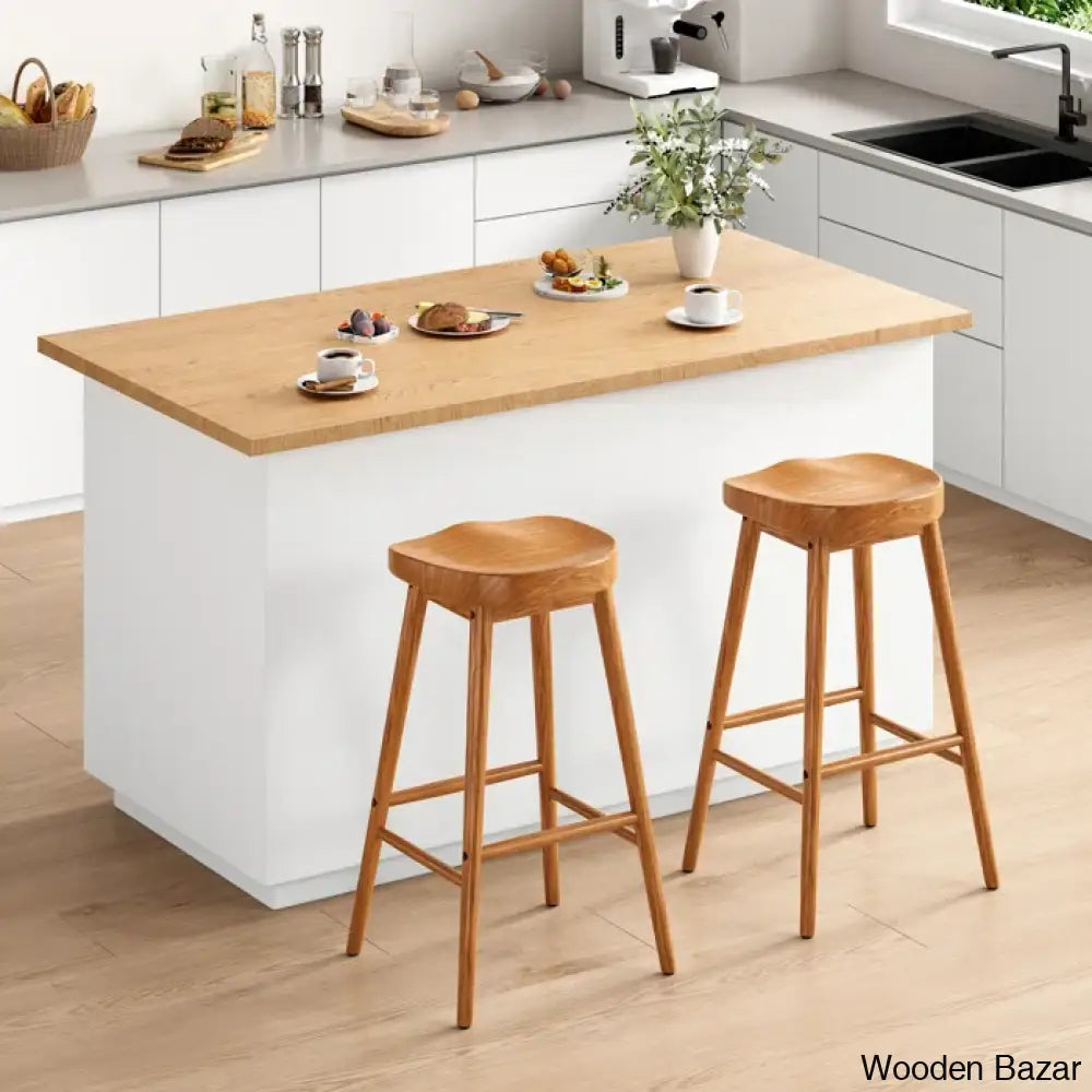 Olive Swivel Solid Wood Counter And Bar Stool (Set Of 2)