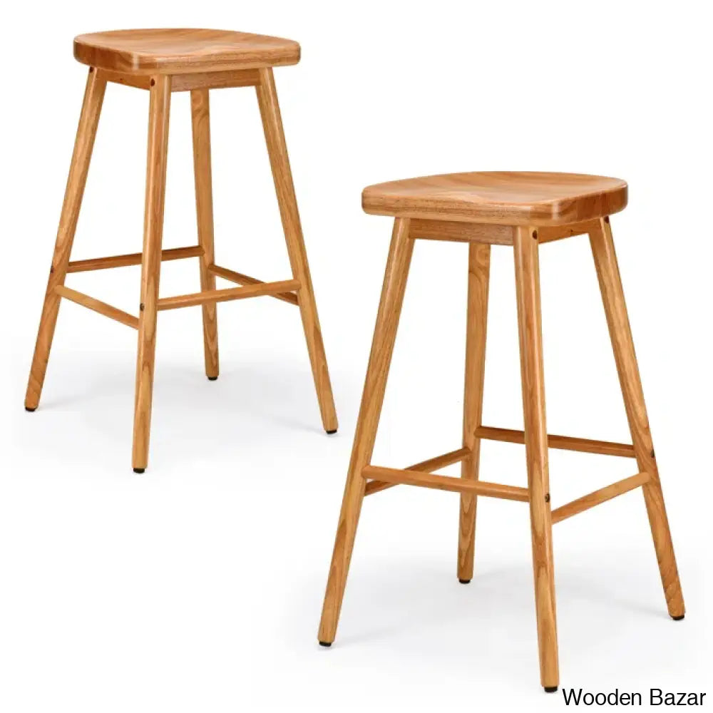 Olive Swivel Solid Wood Counter And Bar Stool (Set Of 2)