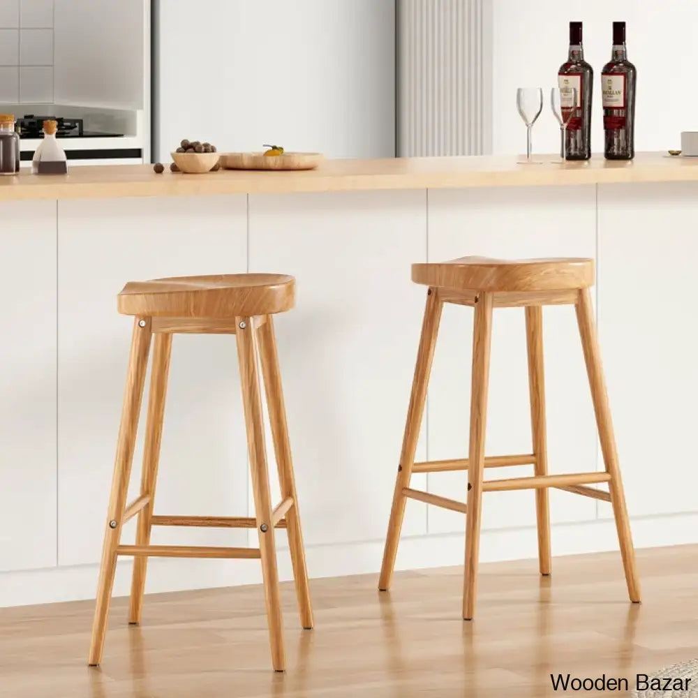 Olive Swivel Solid Wood Counter And Bar Stool (Set Of 2)