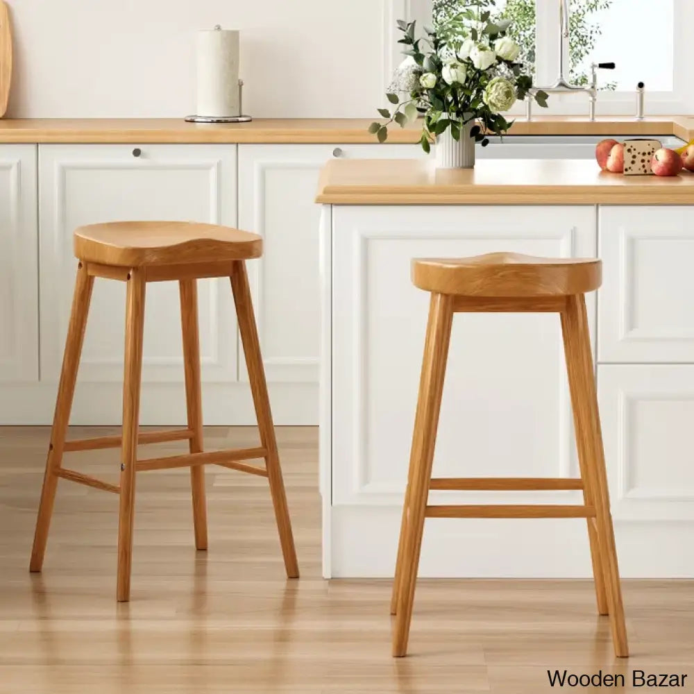 Olive Swivel Solid Wood Counter And Bar Stool (Set Of 2)