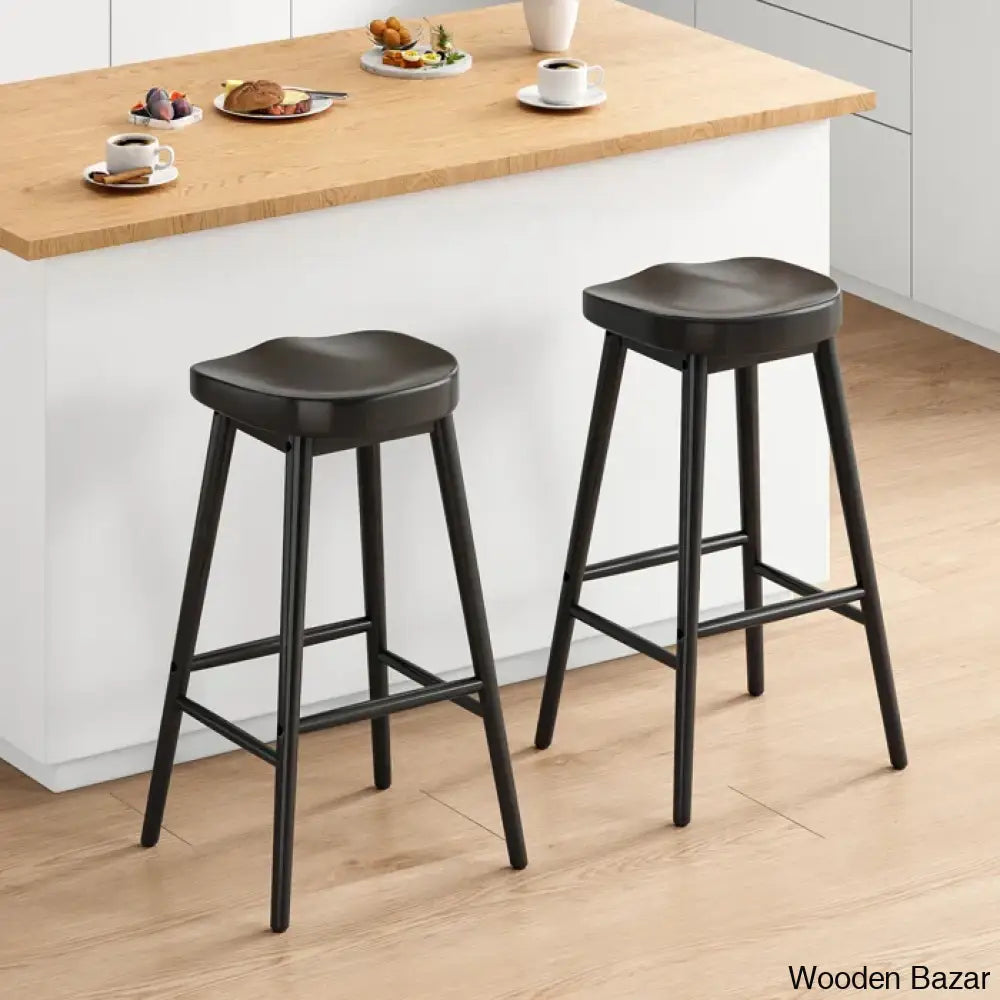 Olive Swivel Solid Wood Counter And Bar Stool (Set Of 2)