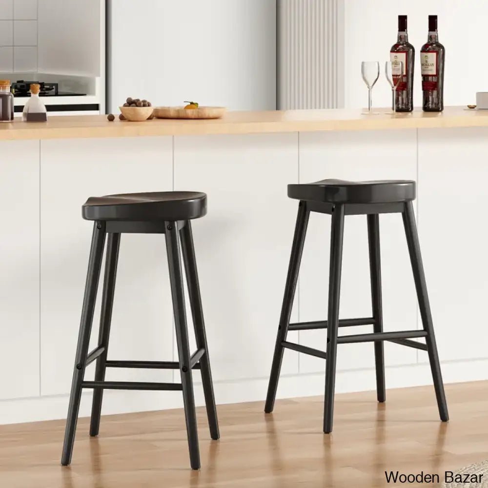 Olive Swivel Solid Wood Counter And Bar Stool (Set Of 2)