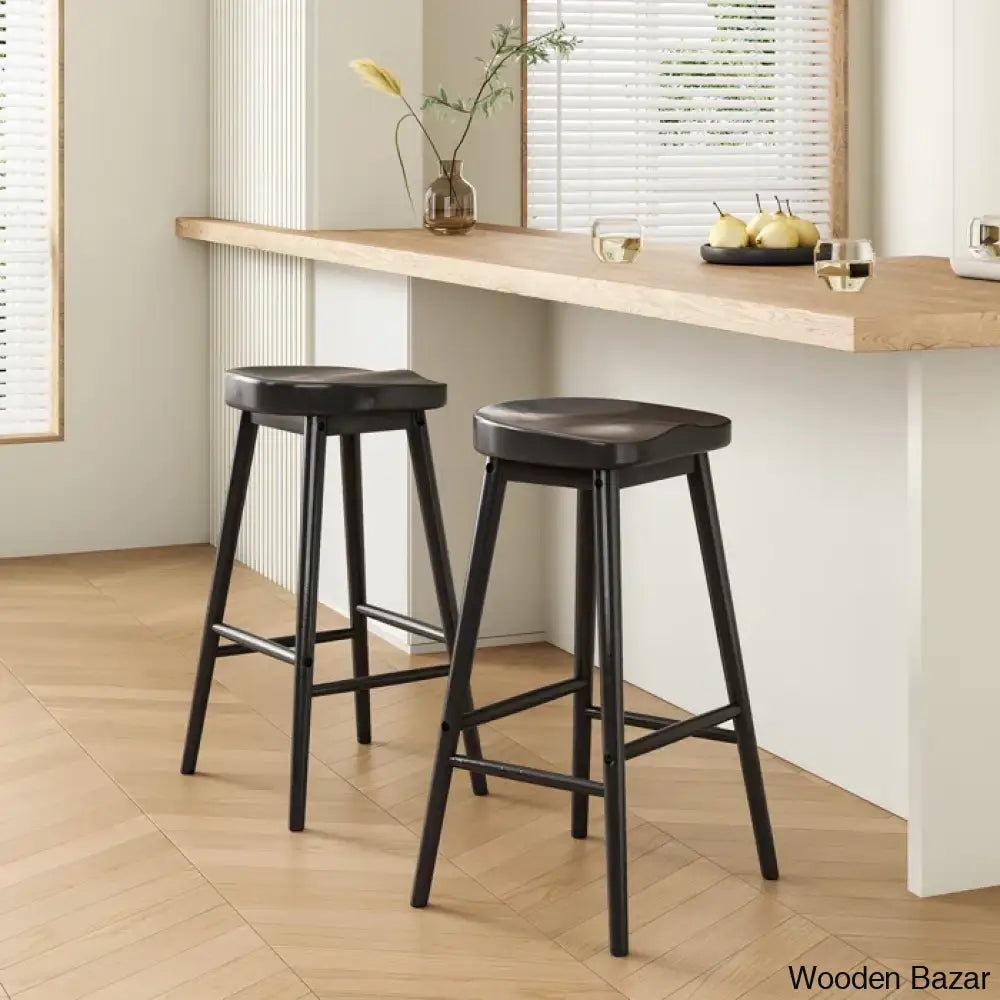 Olive Swivel Solid Wood Counter And Bar Stool (Set Of 2)