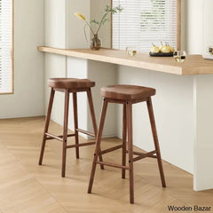 Olive Swivel Solid Wood Counter And Bar Stool (Set Of 2)