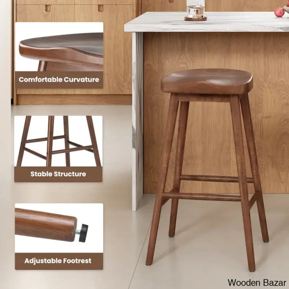 Olive Swivel Solid Wood Counter And Bar Stool (Set Of 2)