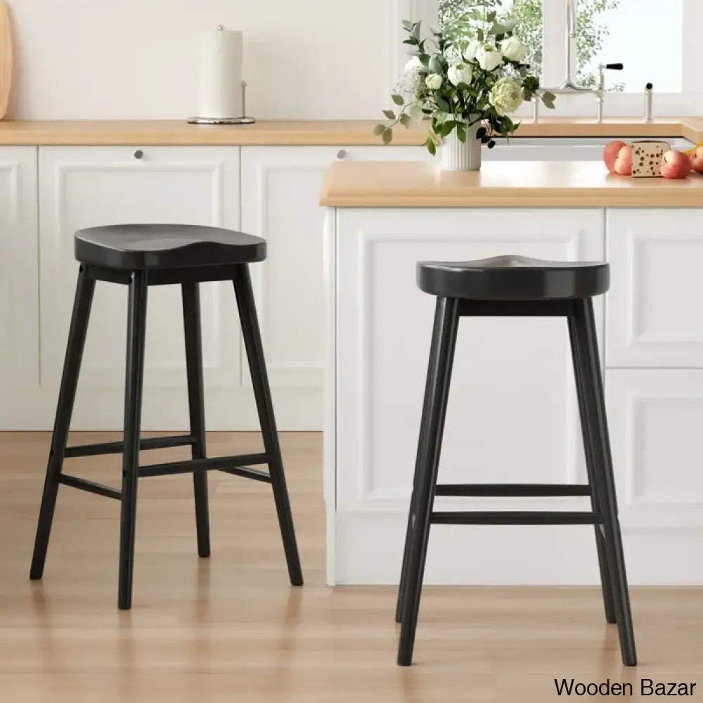 Olive Swivel Solid Wood Counter And Bar Stool (Set Of 2)