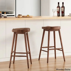 Olive Swivel Solid Wood Counter And Bar Stool (Set Of 2)