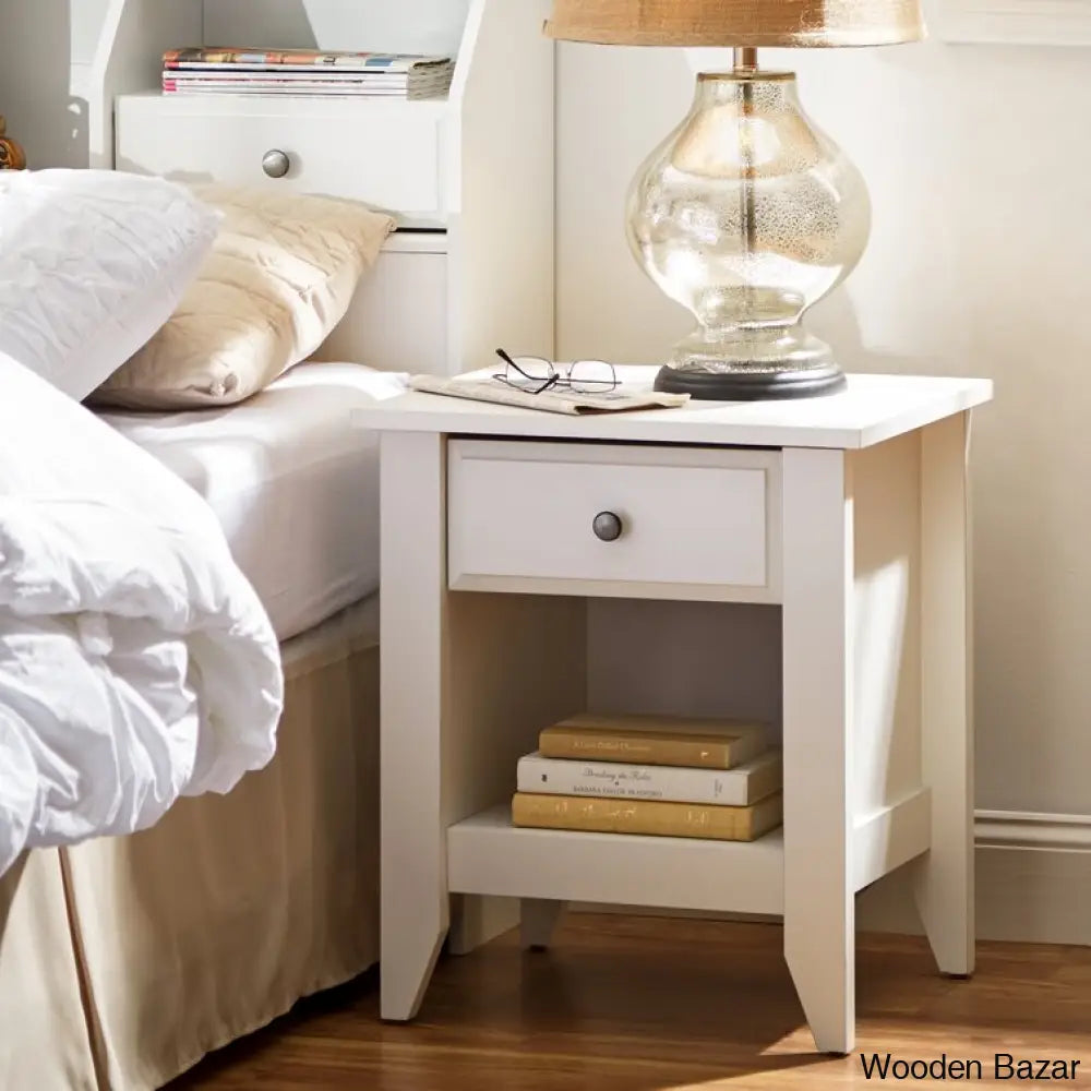 Bedside Table - Wooden Bazar