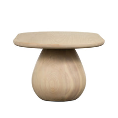 Rivaan Base Oval Coffee Table - Wooden Bazar