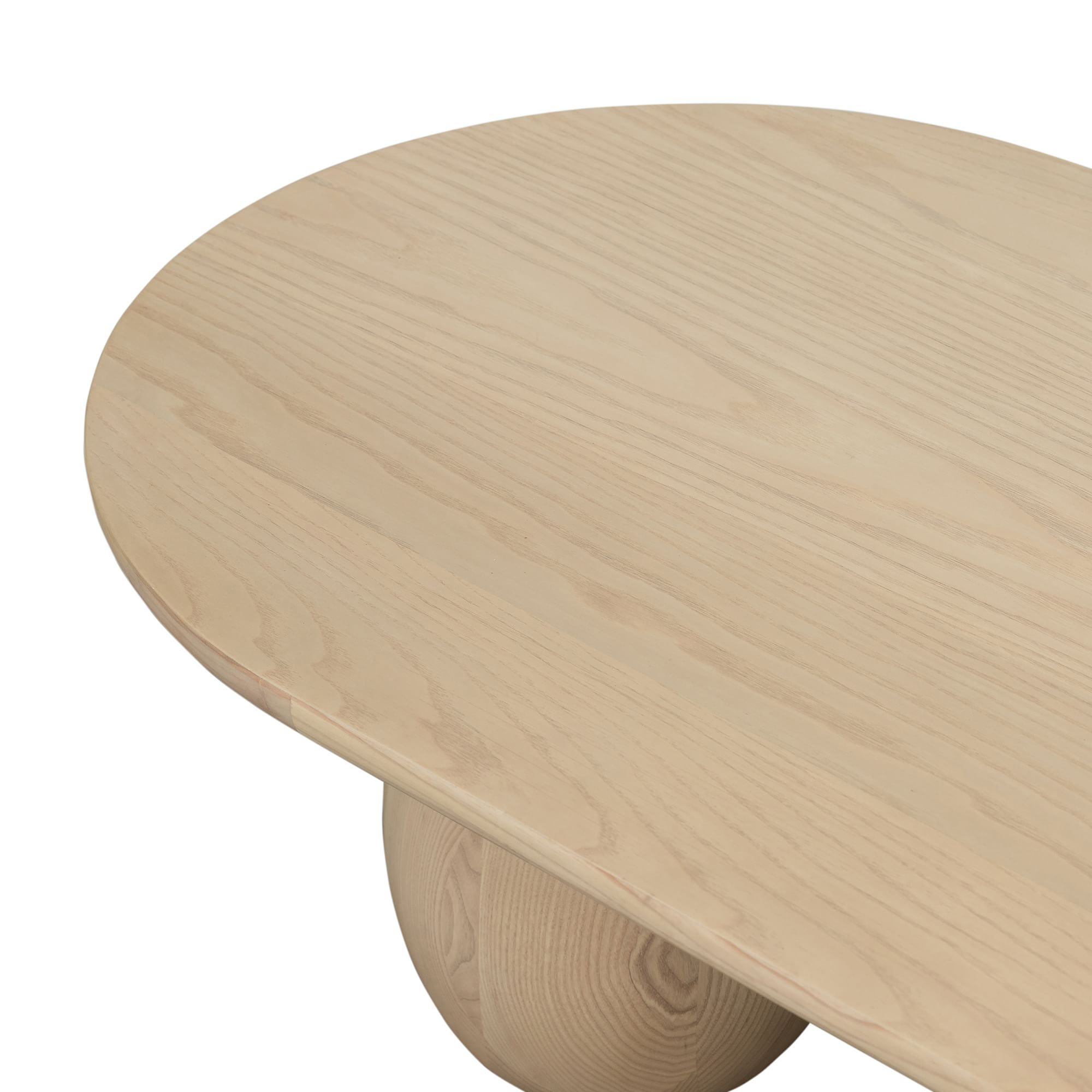 Rivaan Base Oval Coffee Table - Wooden Bazar
