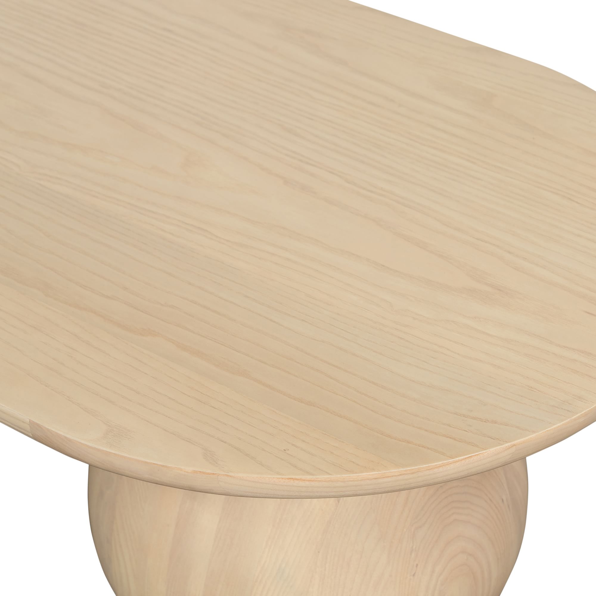 Rivaan Base Oval Coffee Table - Wooden Bazar