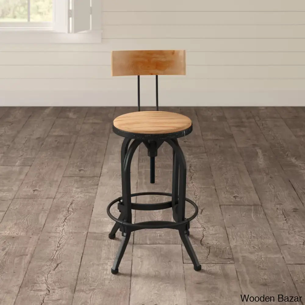 Oswalto Swivel Adjustable Height Counter And Bar Stool With Metal Frame